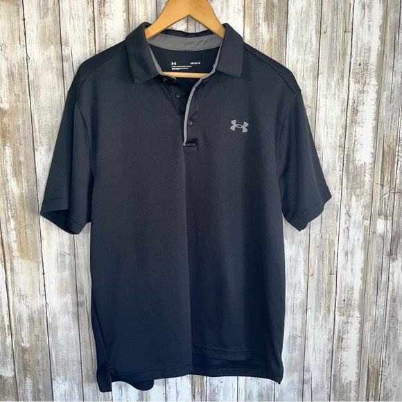 Under Armor Black Graphite Men’s Tech Polo Large - Picture 2 of 5